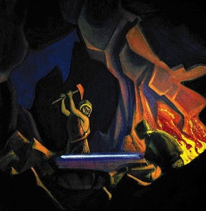 Roerich. Forging-the-sword-Nibelung